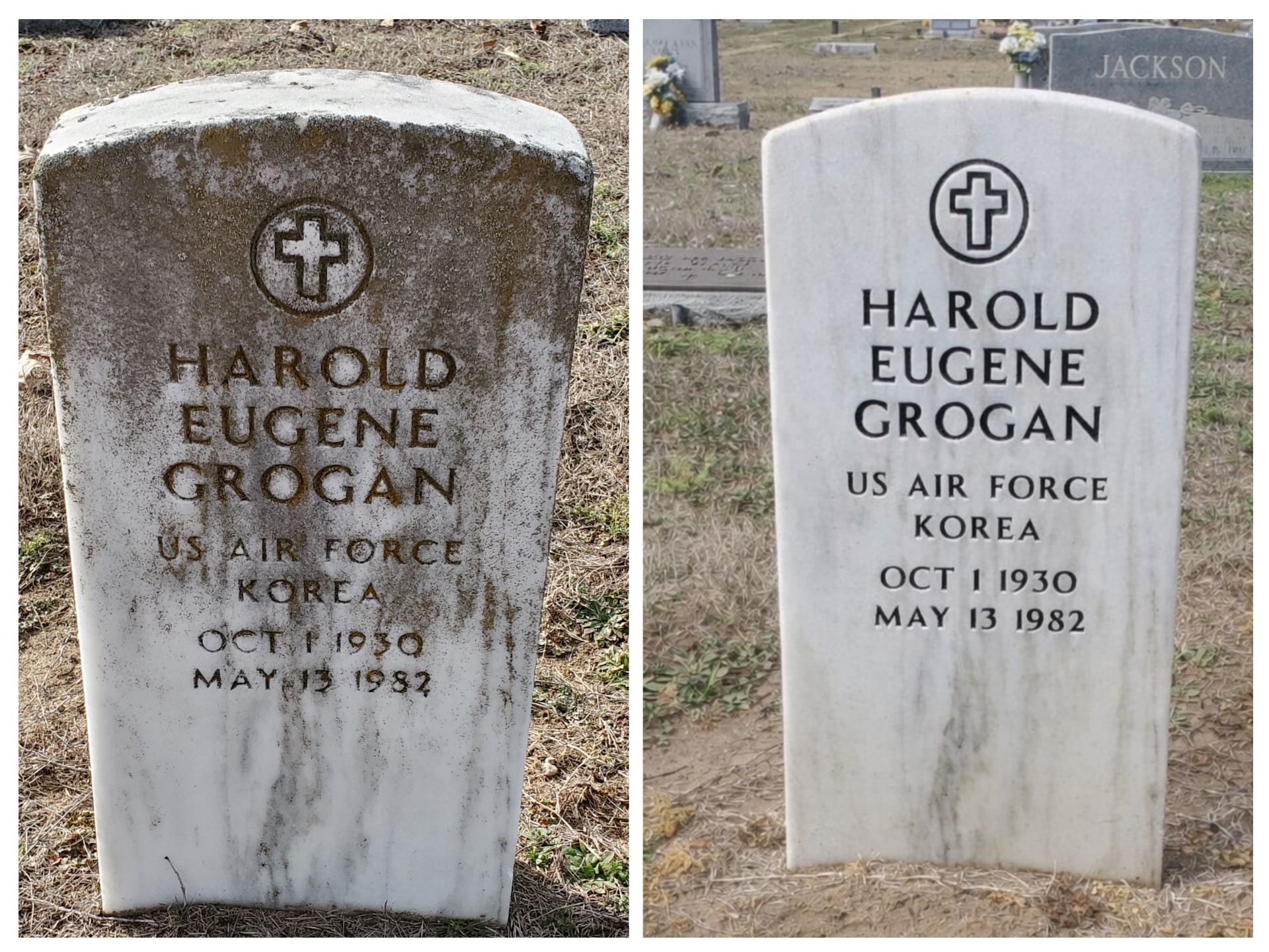 Before and after: Harold Eugene Grogan — US Air Force, Korea