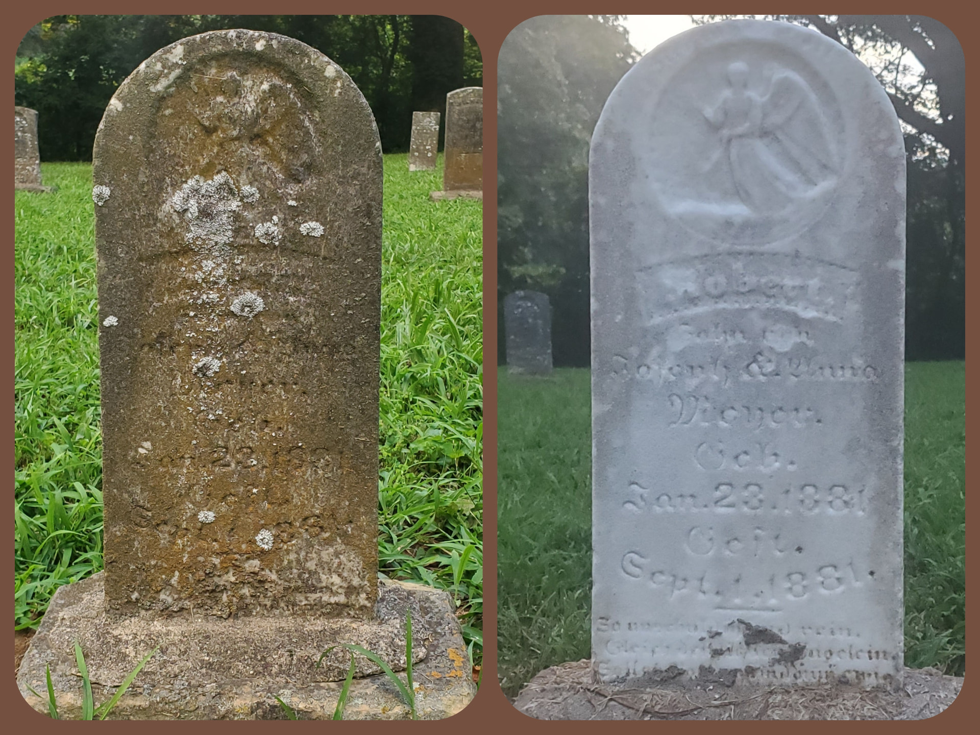 Before and after: Robert Meyer — Infant marker with angel relief